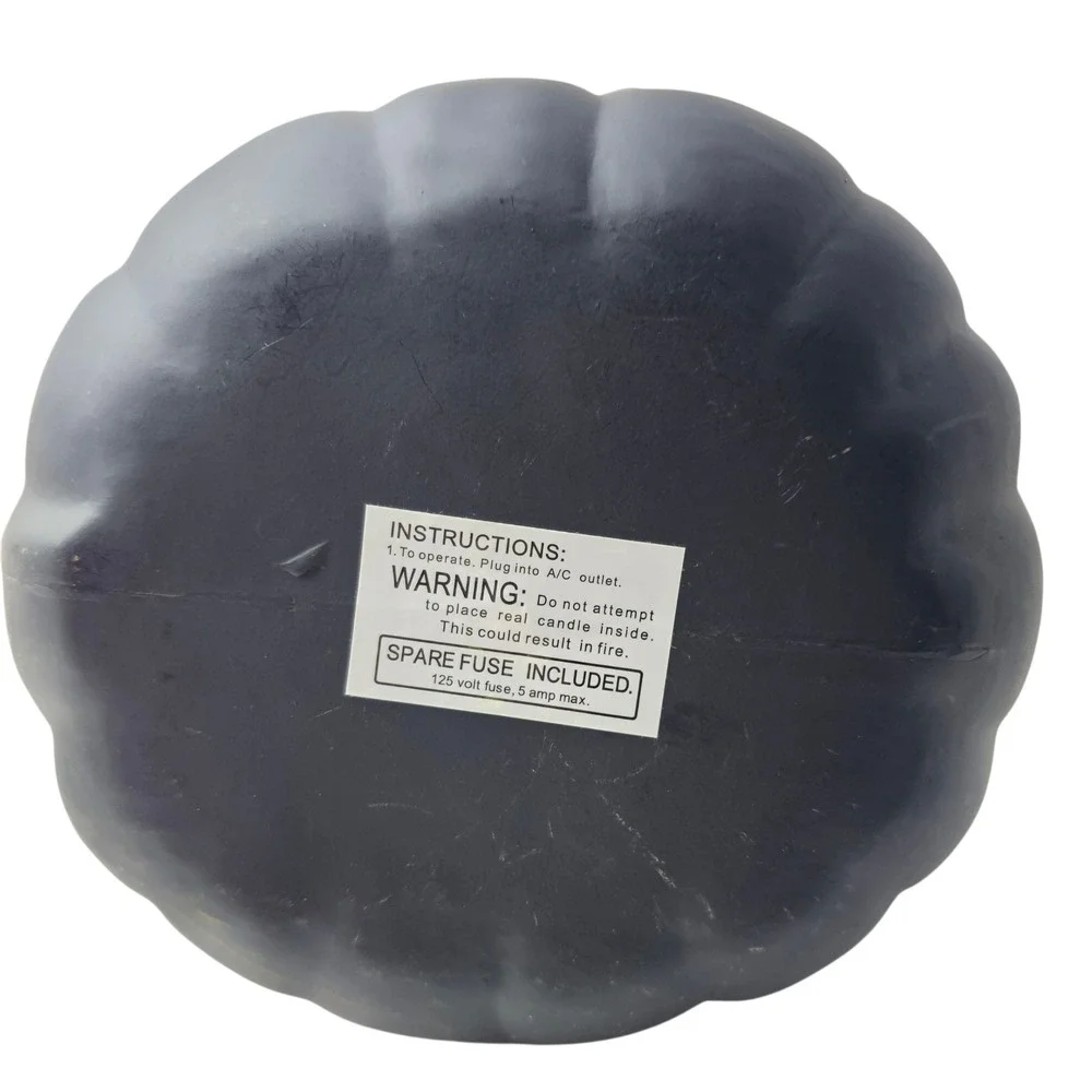 Black Halloween Pumpkin Decoration Light‎ Up Jack O Lantern Decor